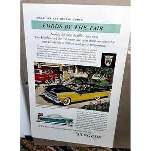 1955 Ford Fairlane Sunliner Victoria Print Ad vintage 50s